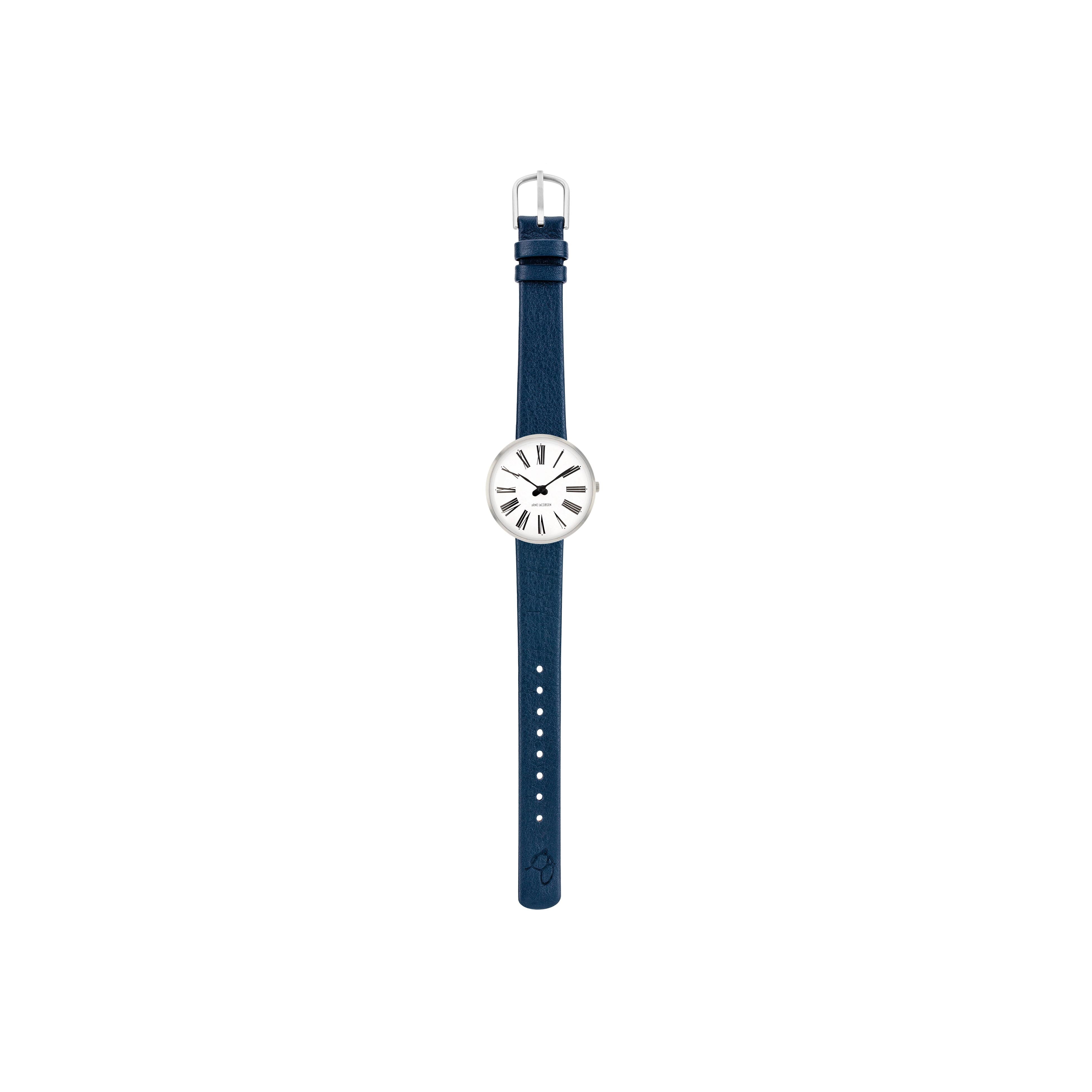 Arne Jacobsen Roman armband klocka Ø30, blå rem