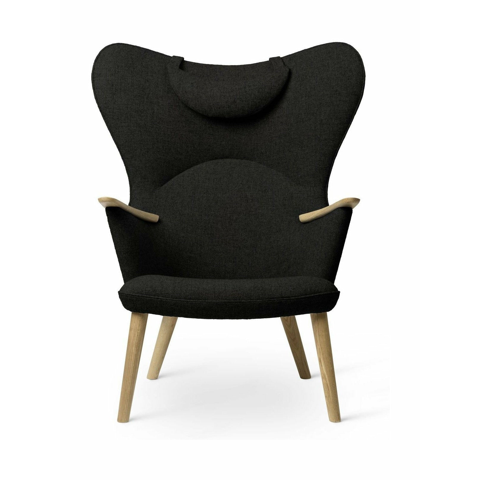 Carl Hansen CH78 Mama Bear Lounge Chair, Oak Soap/Black Fiord 191