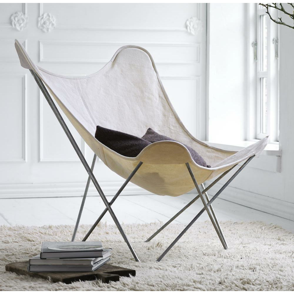 Cuero Cotton Canvas Mariposa Chair, svart med kromram