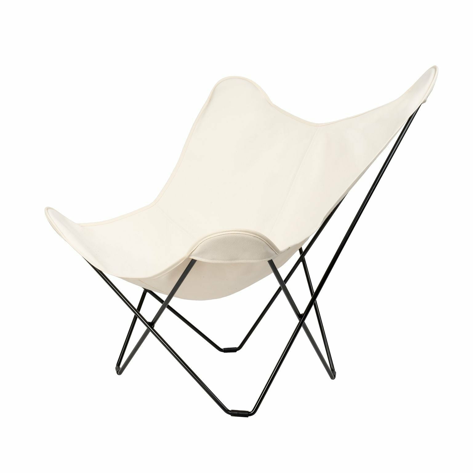 Cuero Bomull Canvas Mariposa stol, vit med svart ram