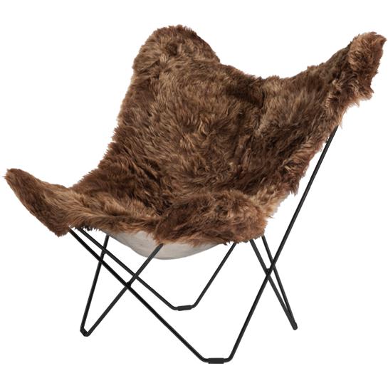 Cuero Island Mariposa fjärilsstol, klippt brun/svart