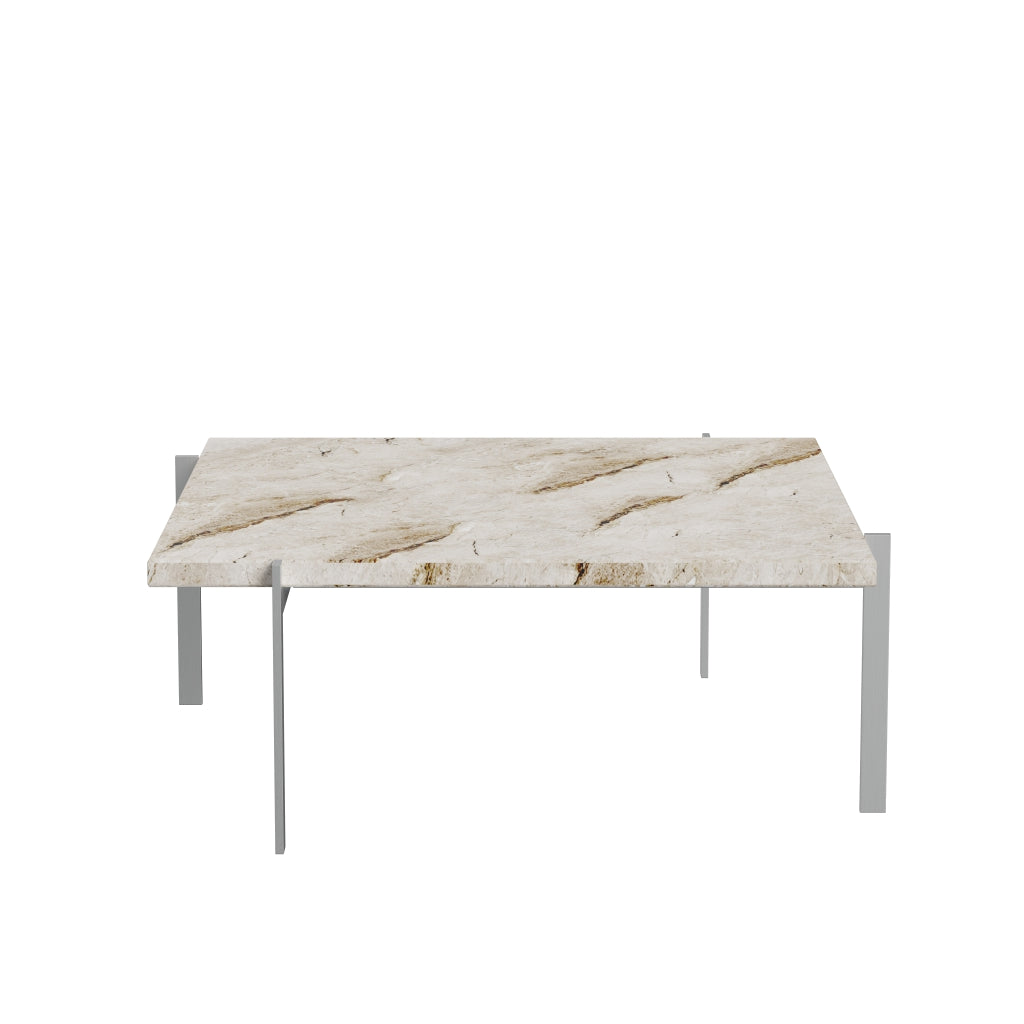 Fritz Hansen PK61 kaffebord 80 cm, beige matslebet marmor