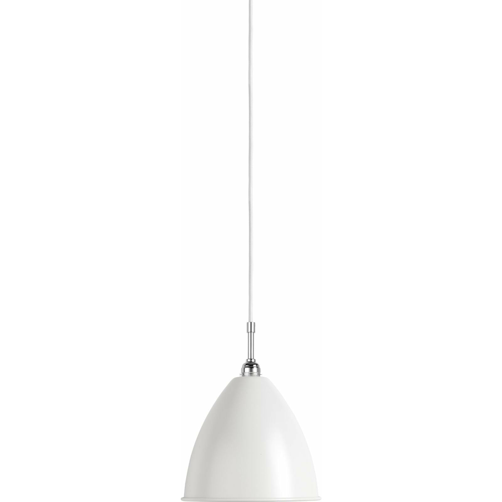 Gubi BL9 Pendell Lamp Chrome Base Soft White Semi Matt, Ø21cm