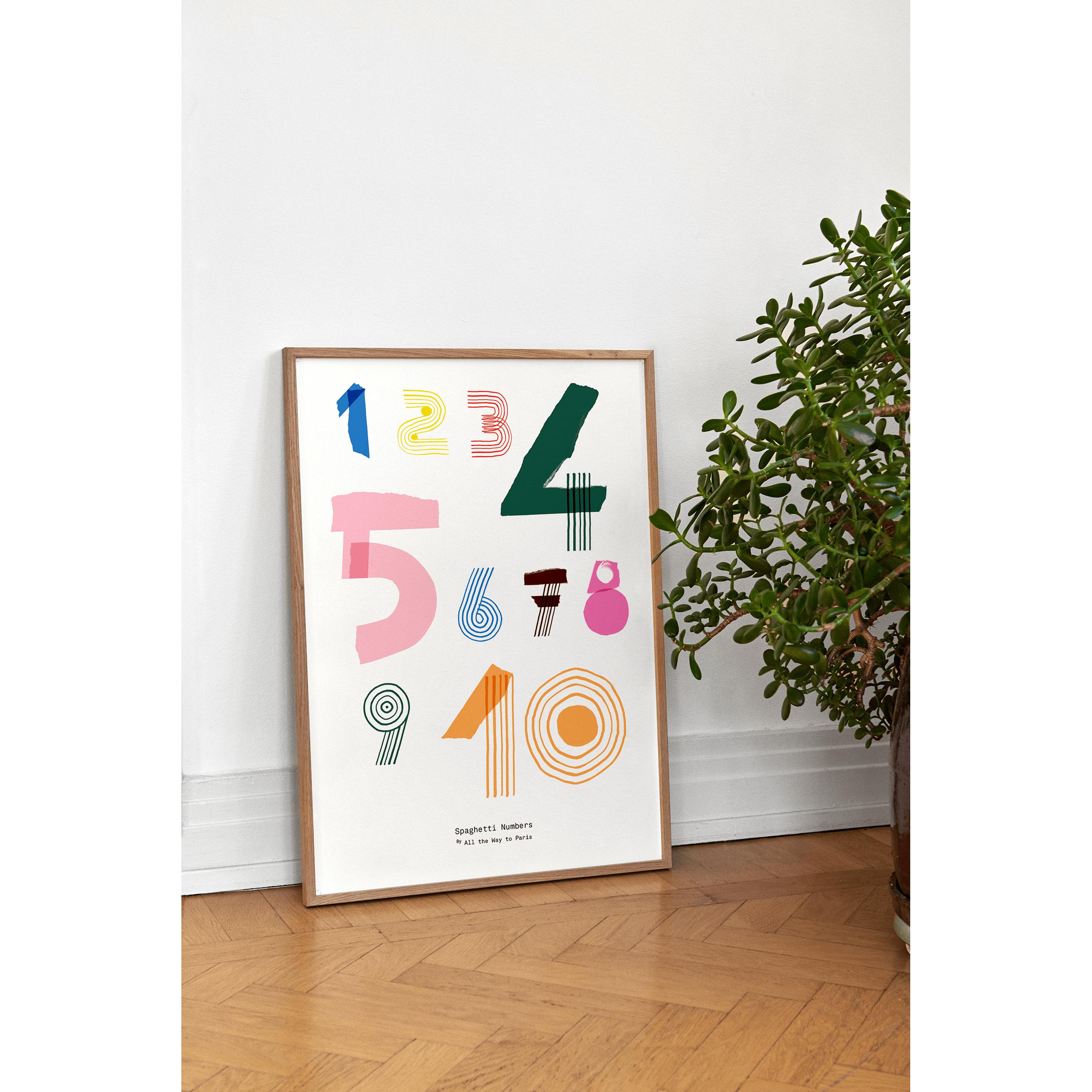 Paper Collective Spaghetti Numbers Poster, 50x70 cm