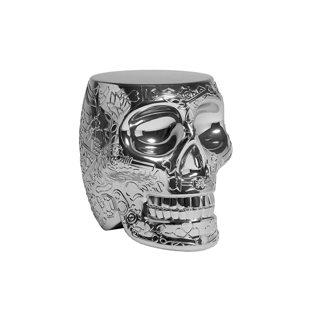 Qeeboo Mexikos stol/sidobord metallfinish, silver