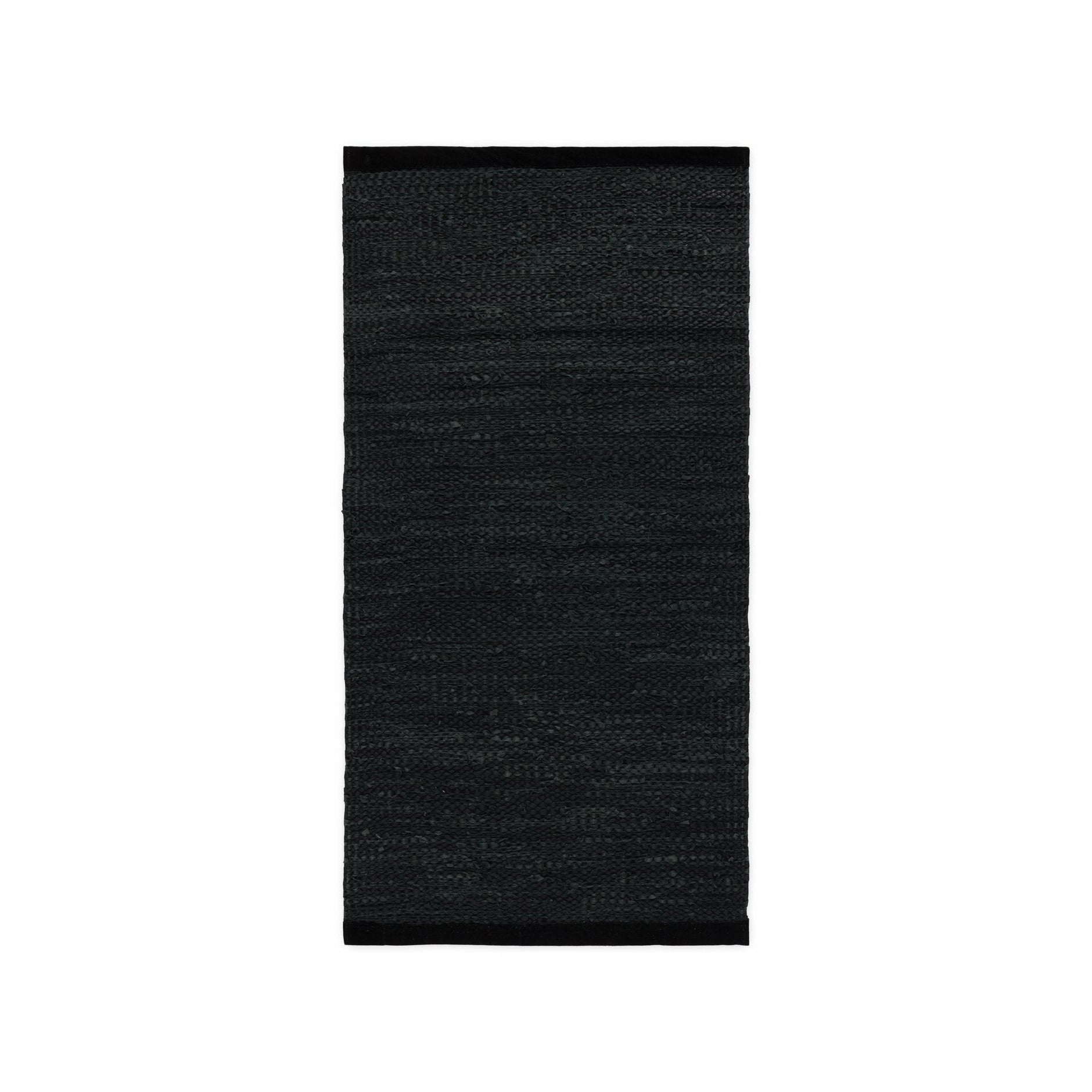 Rug Solid Läderfilt svart, 65 x 135 cm