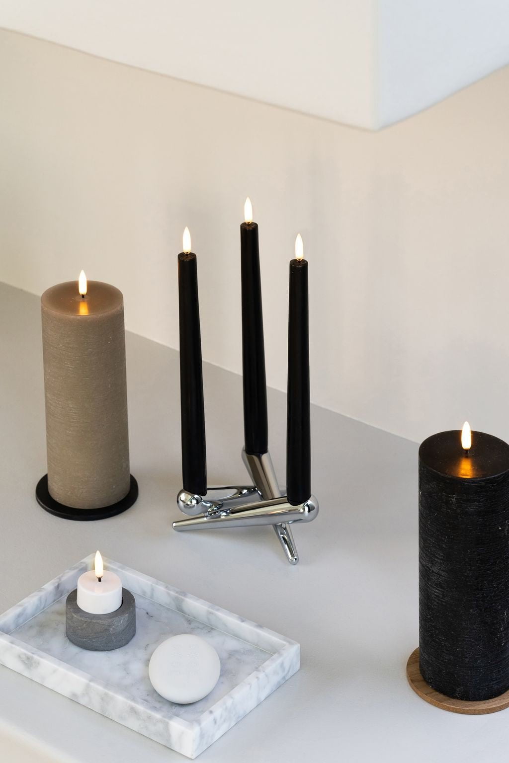 Uyuni Lighting Bonfire Candlestick 1'arm Ø 14,5 cm, Chrome
