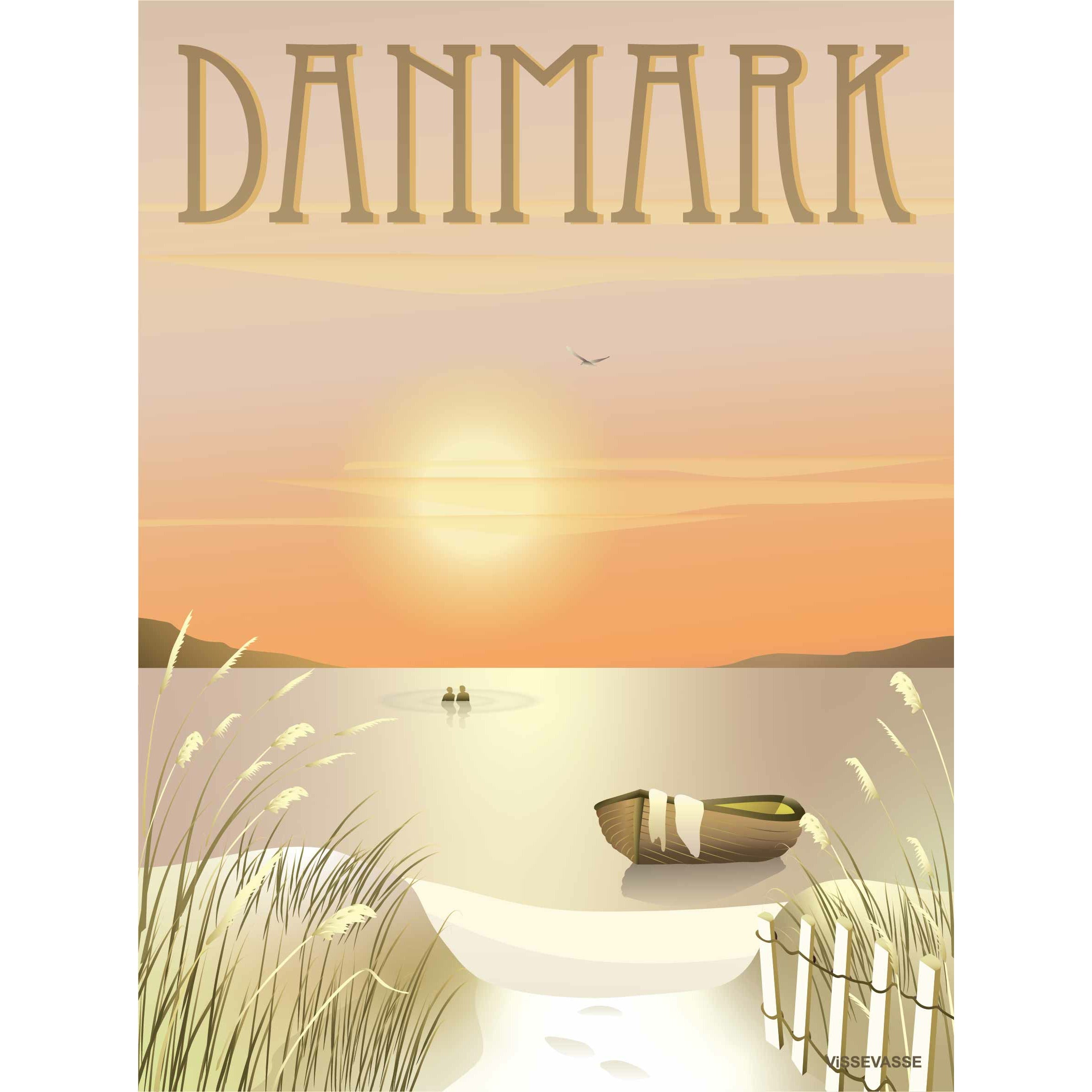 Vissevasse Danmark Dunes Poster, 15x21cm