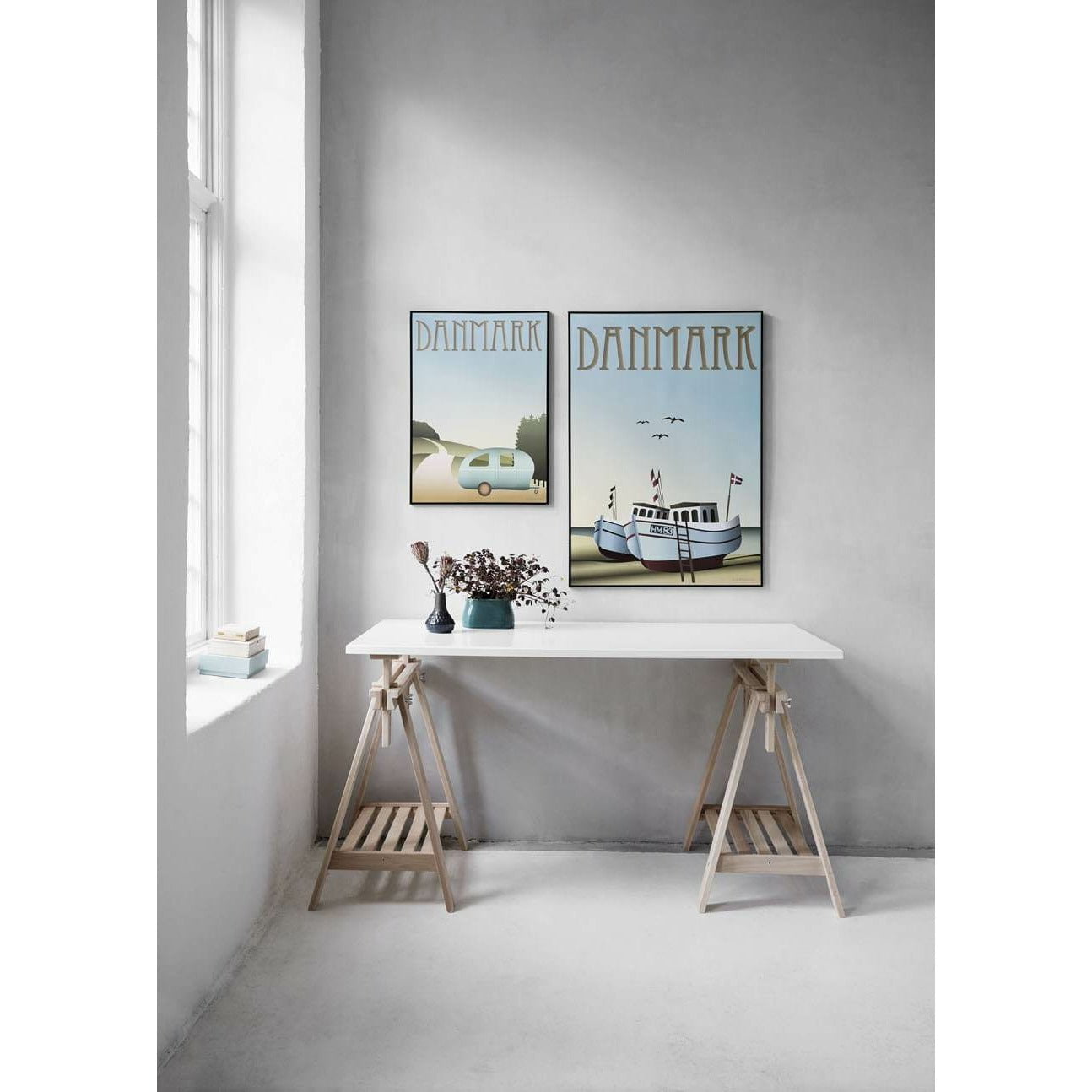 Vissevasse Danmark fiskebåtar affisch, 30x40 cm