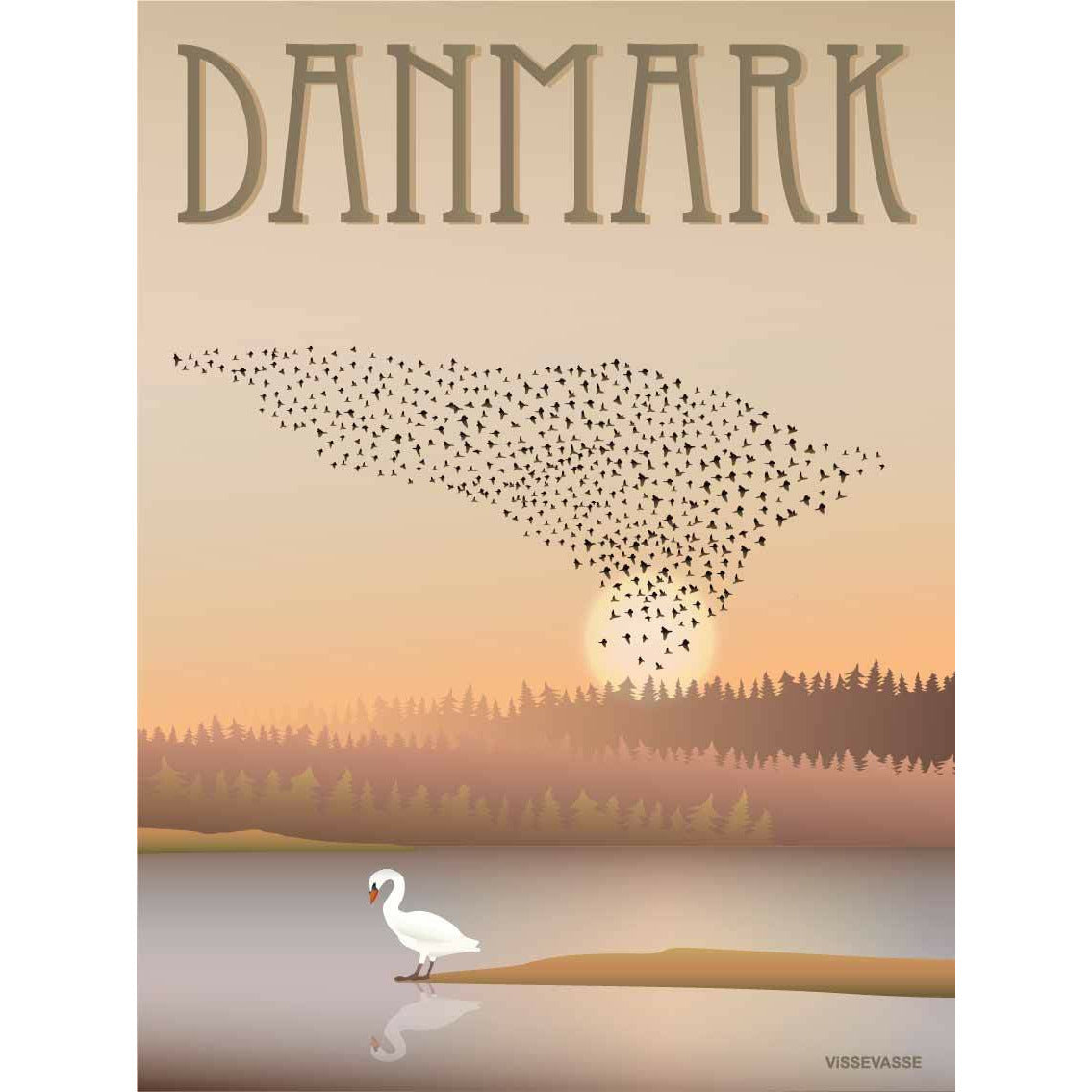 Vissevasse Danmark Black Sun Poster, 50x70 cm