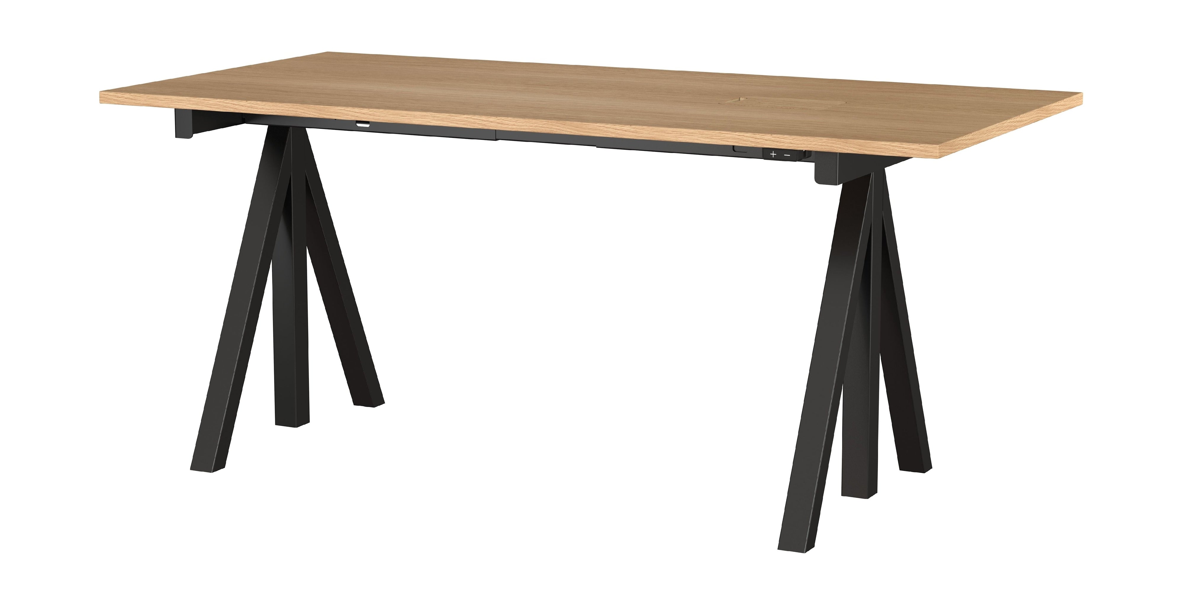 String Furniture Fungerar höjd justerbar skrivbord 78x160 cm, ek/svart