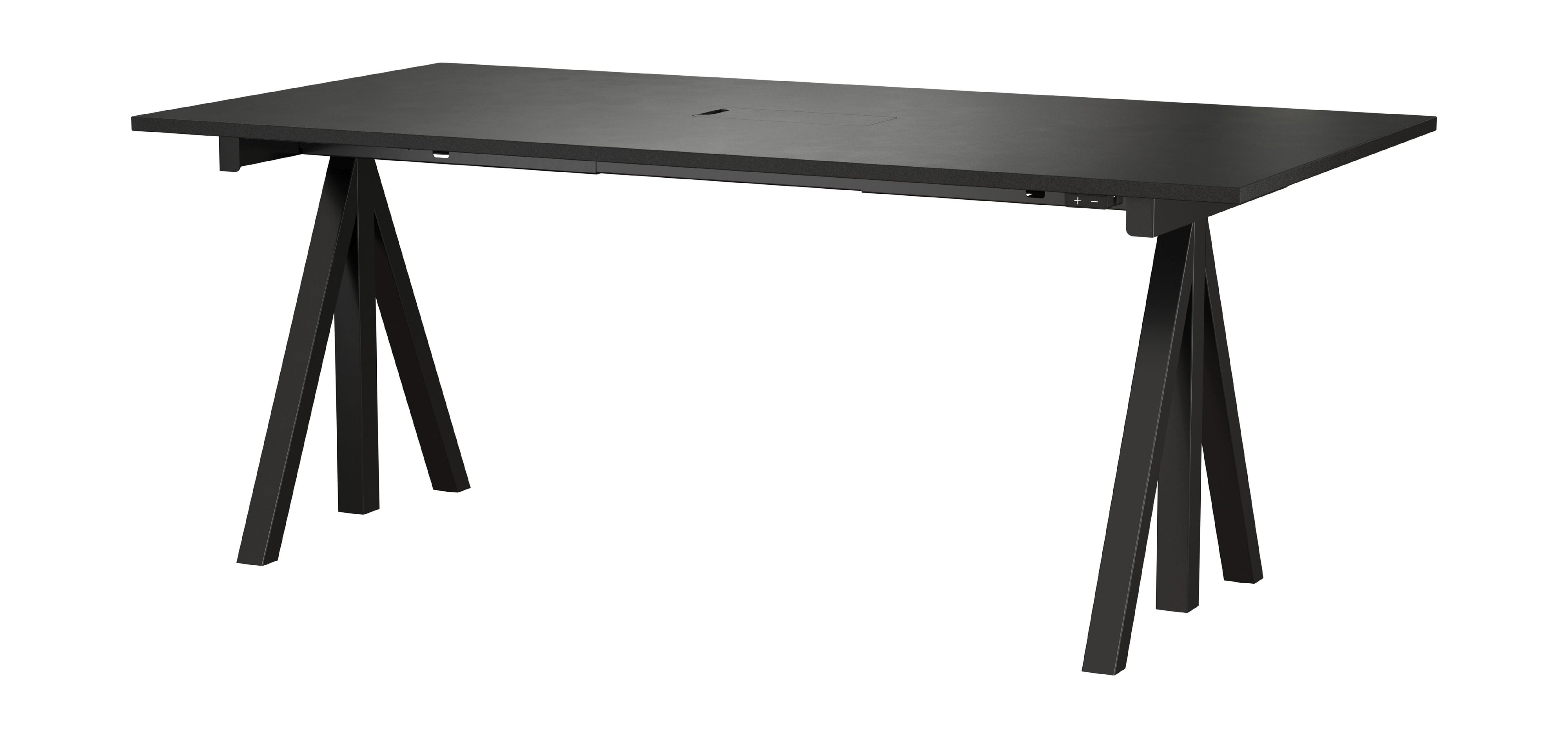 String Furniture Fungerar höjd justerbart skrivbord 90x180 cm, svart/svart