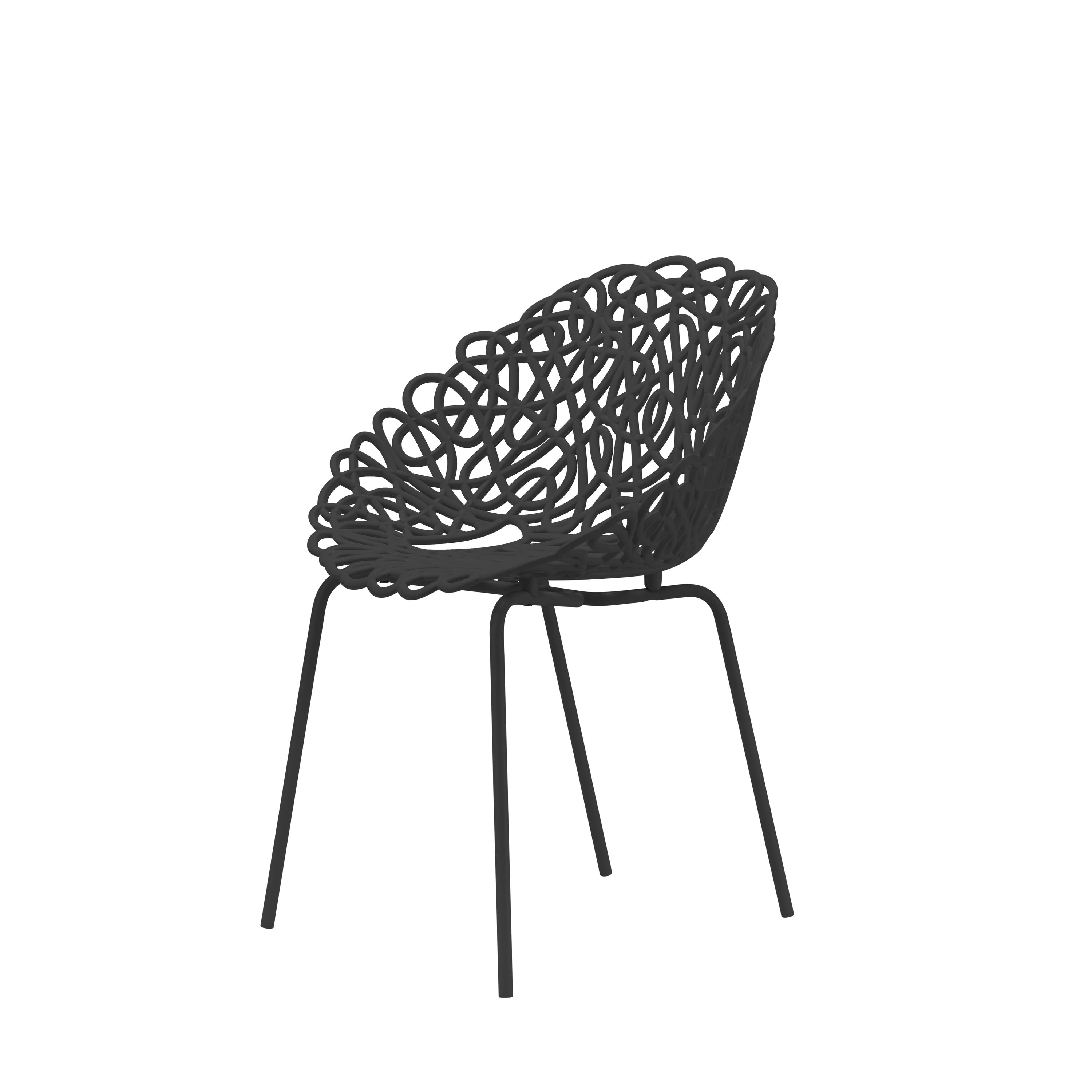 Qeeboo Bacana Chair Indoor Set Of 2 Pcs, Black
