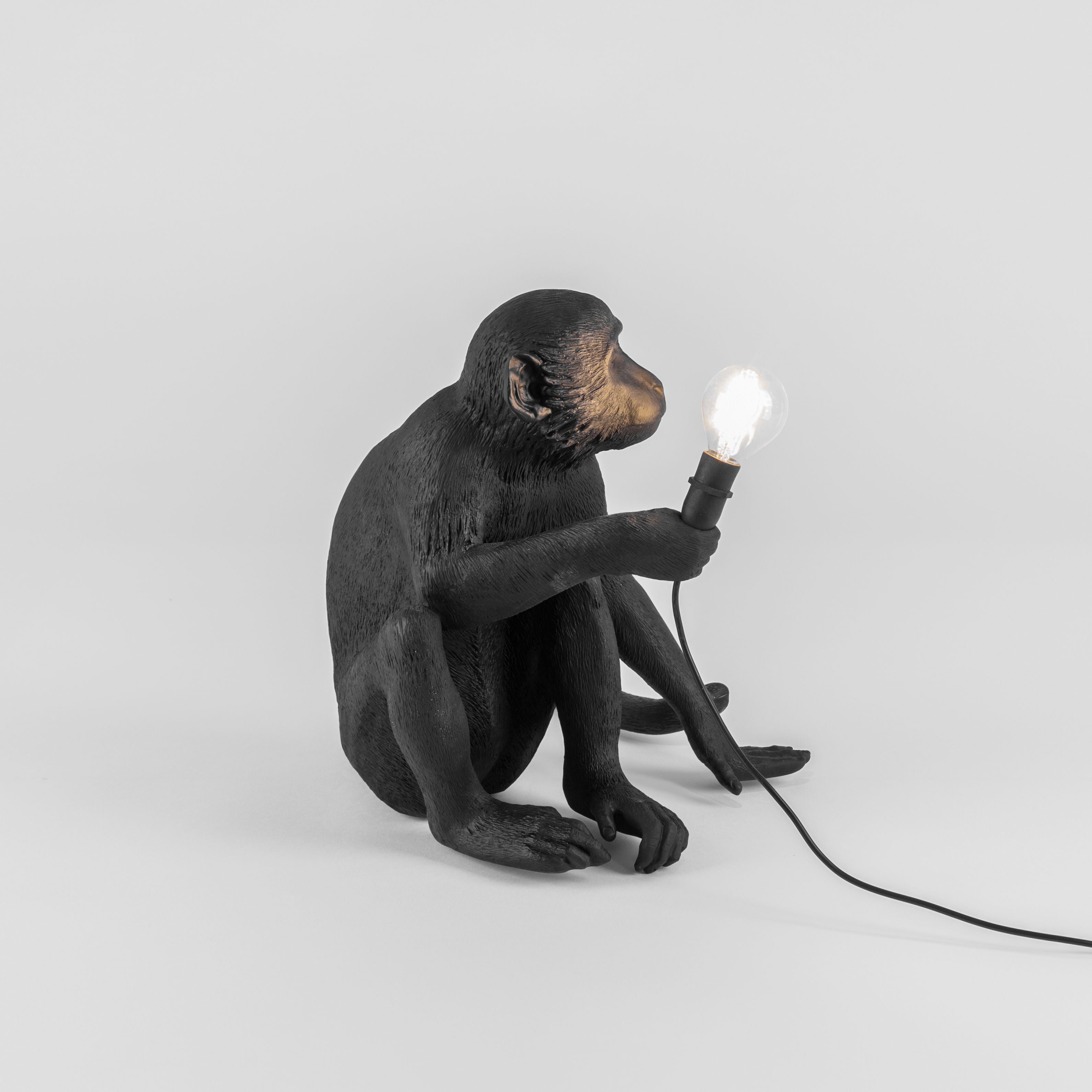 Seletti Monkey utomhuslampa svart, sitter