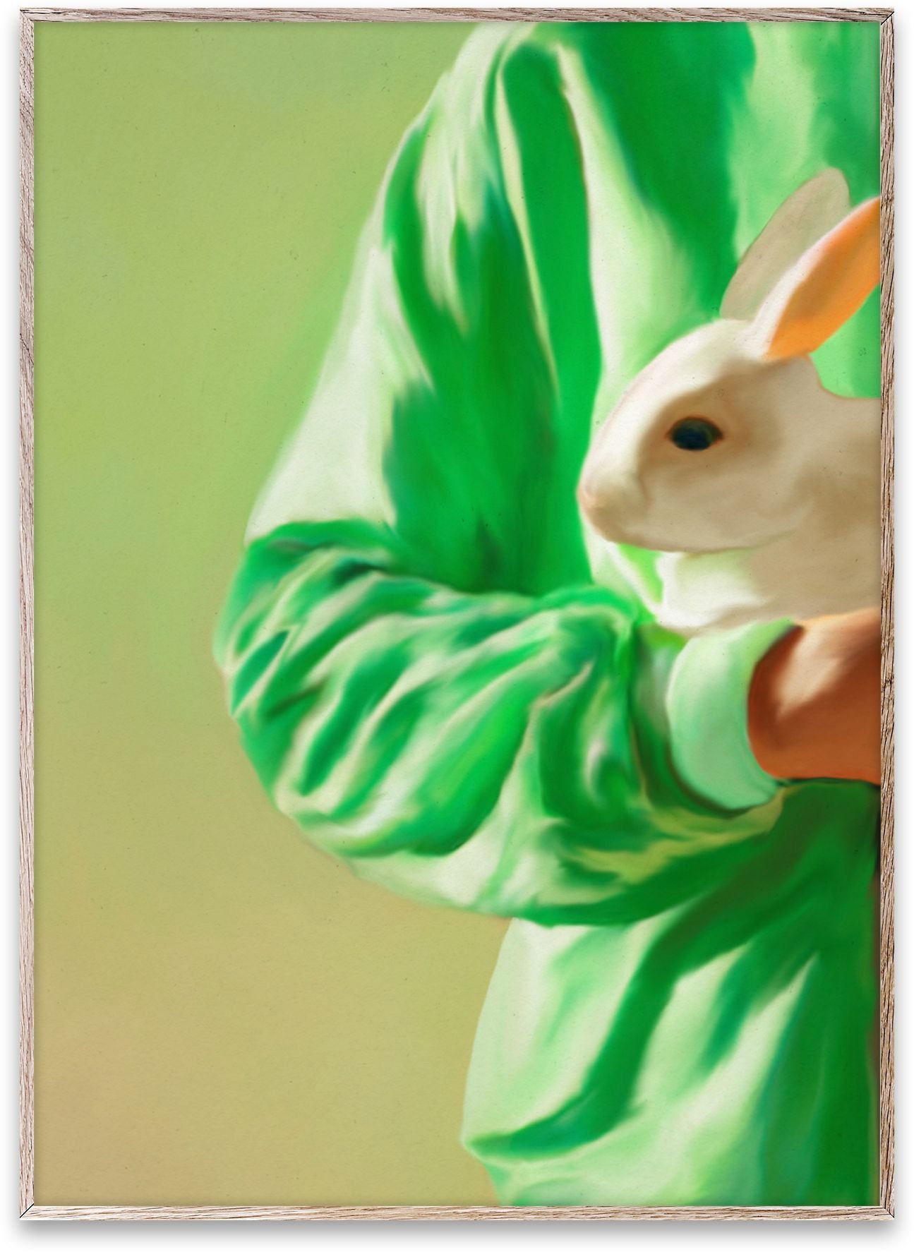 Paper Collective Vit kanin affisch, 30x40 cm