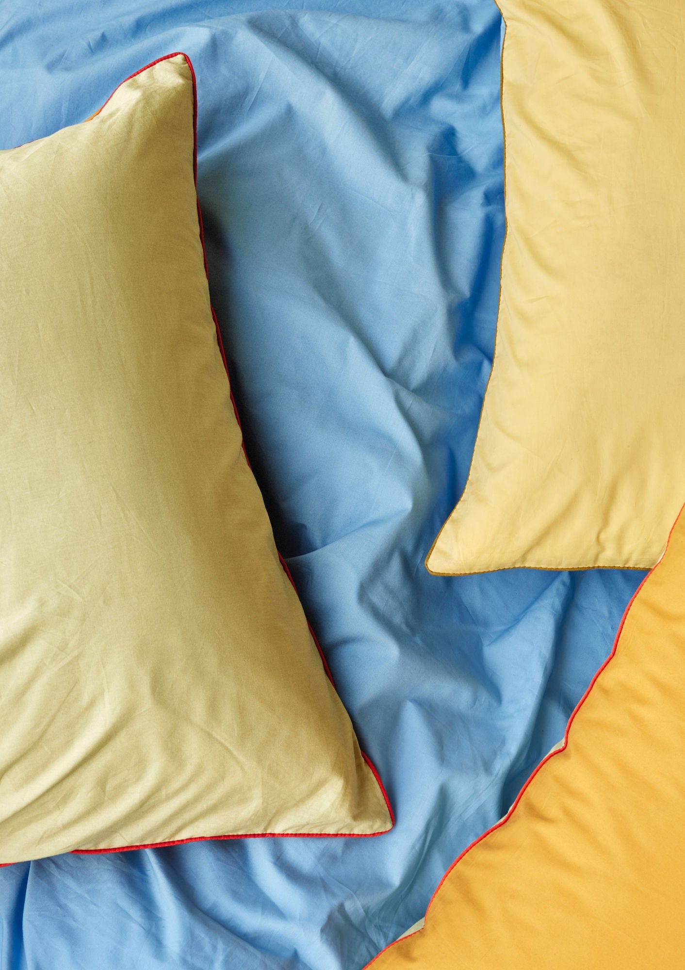 Hübsch Aki Bed Linen 80/220 Blue/Yellow