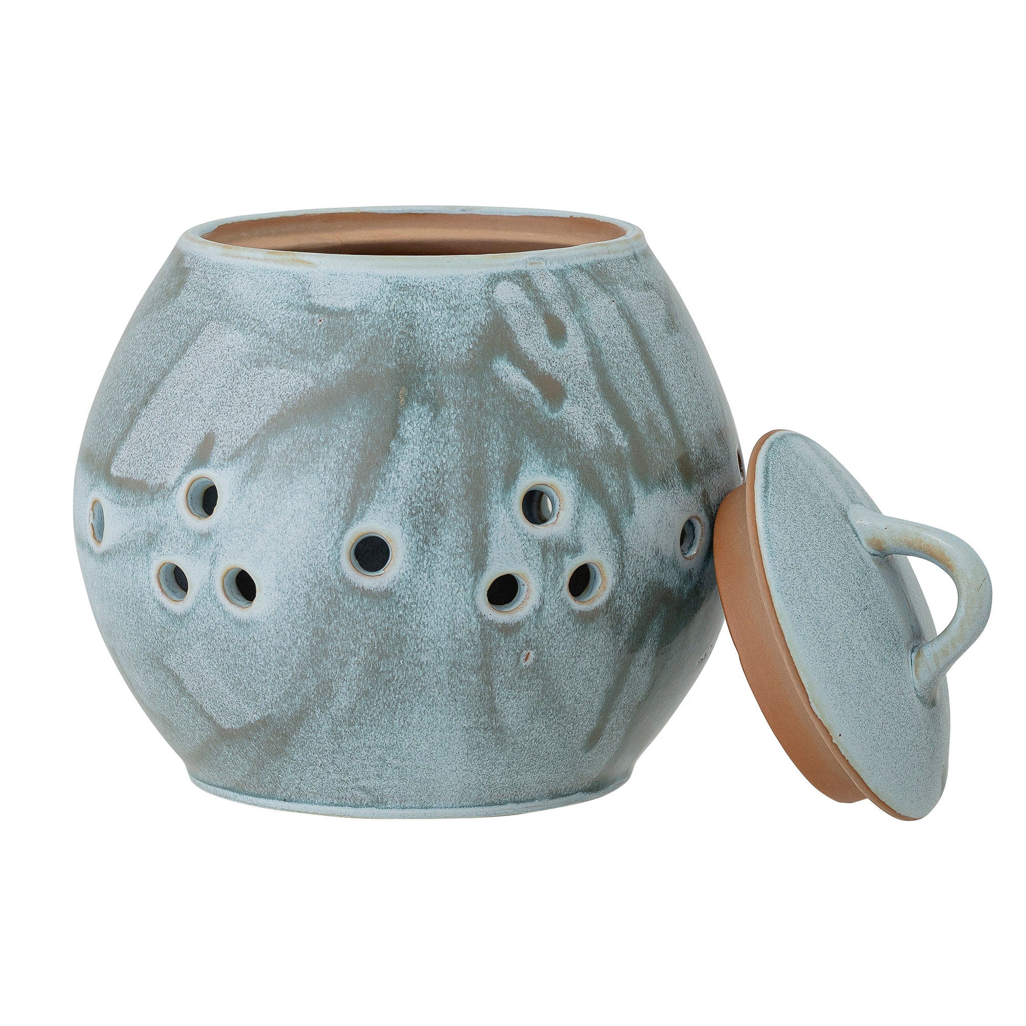 Creative Collection Petal Jar w/Lid, Blue, Stoneware