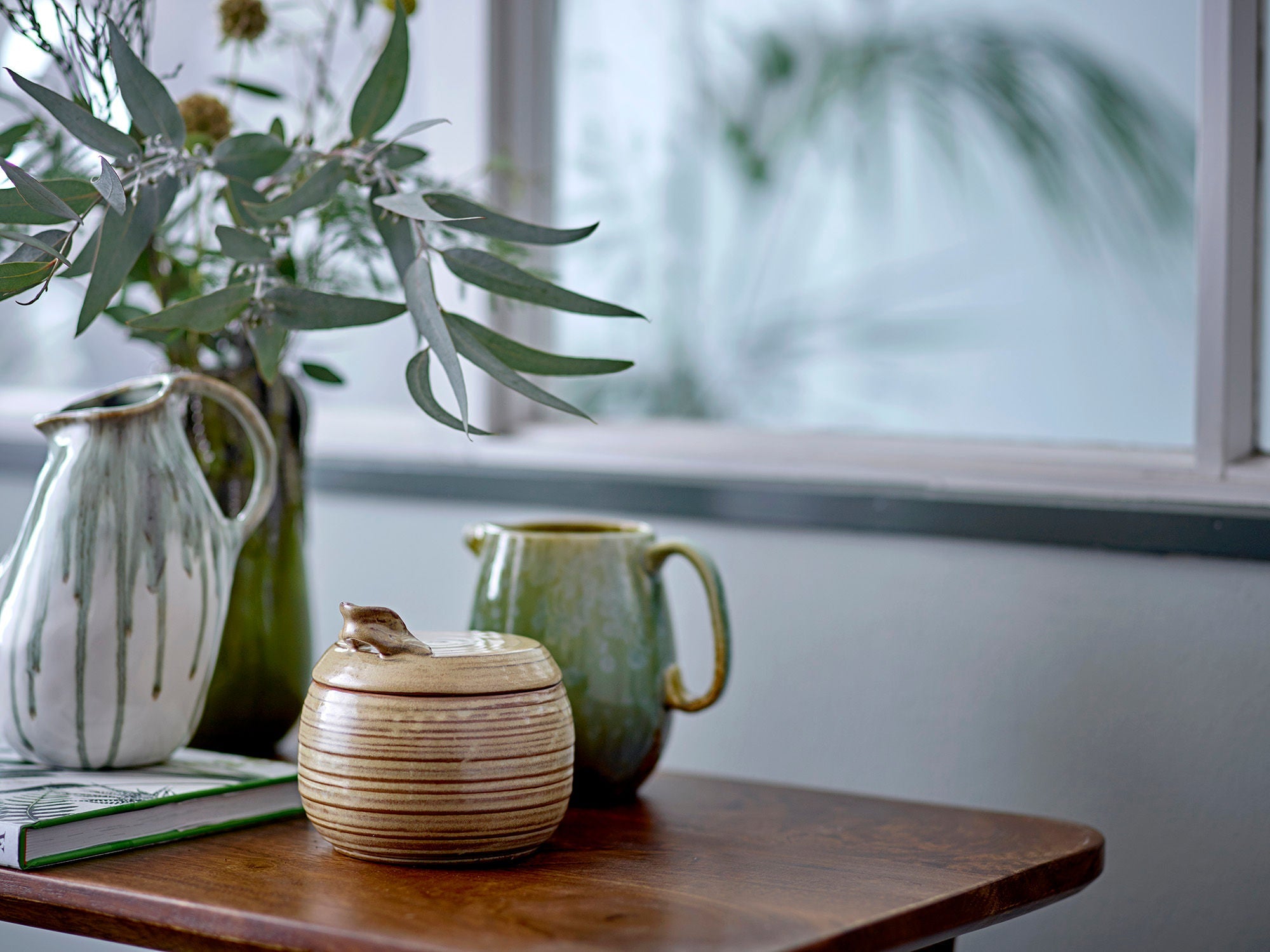 Creative Collection Link Deco Vase, Green, Stoneware