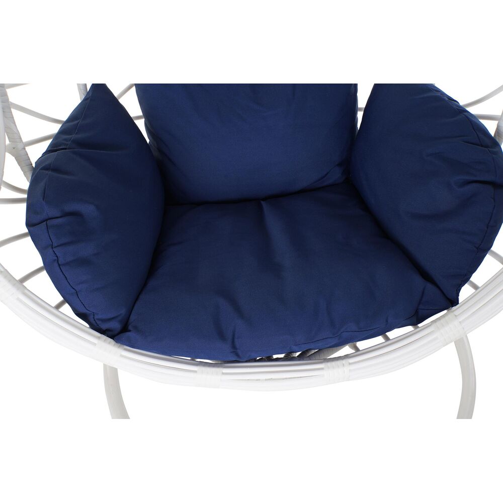 Hanging garden armchair DKD Home Decor Navy Blue White Aluminium