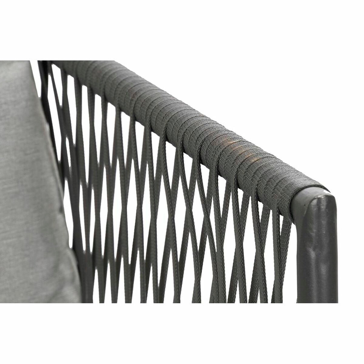 Garden sofa DKD Home Decor Black Metal Aluminium Rope 30 x 40 cm 192 x