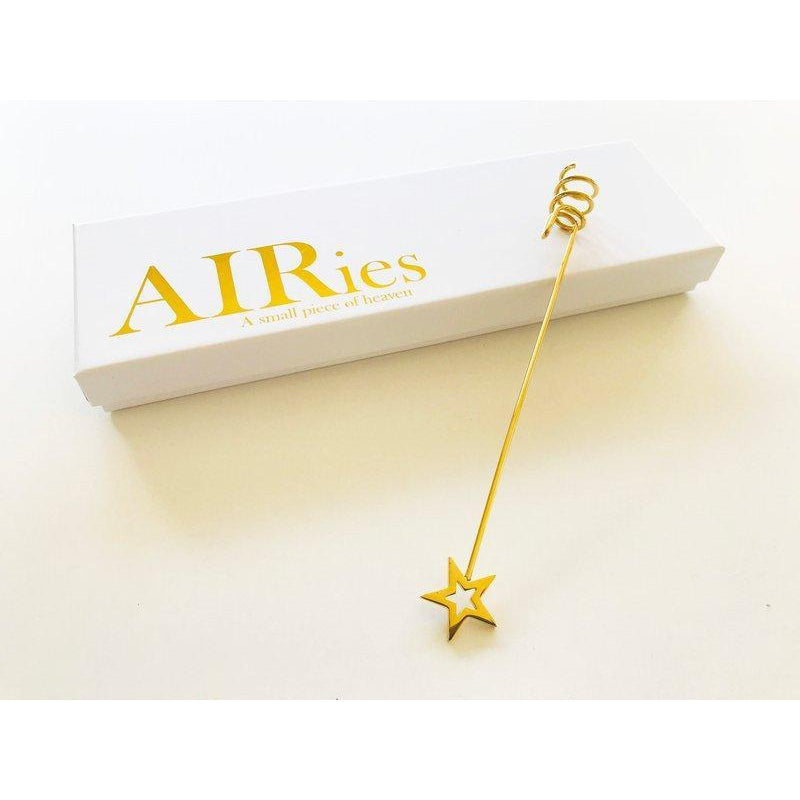 AIRies Belysningshållare för julgran med stjärna i guld