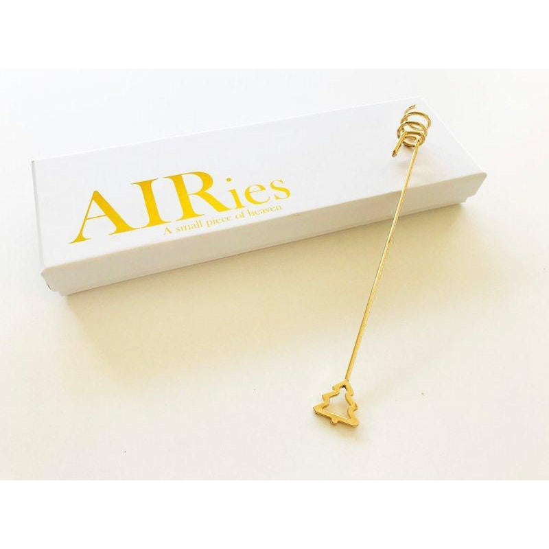 AIRies Belysningshållare för julgran med julgranmotiv i guld