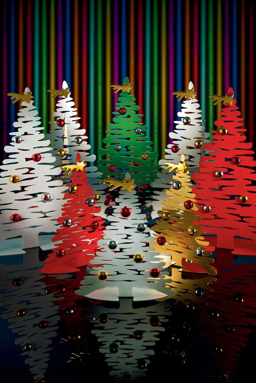Alessi Bark till julen julgran med magnetbollar stål, 30 cm