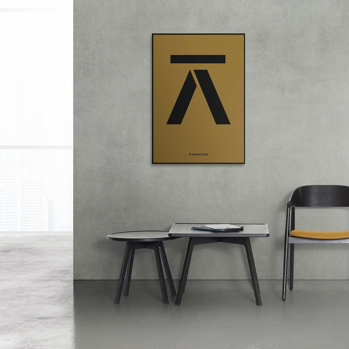 Andersen Furniture C2 soffbord i svart ek, Ø 50 cm