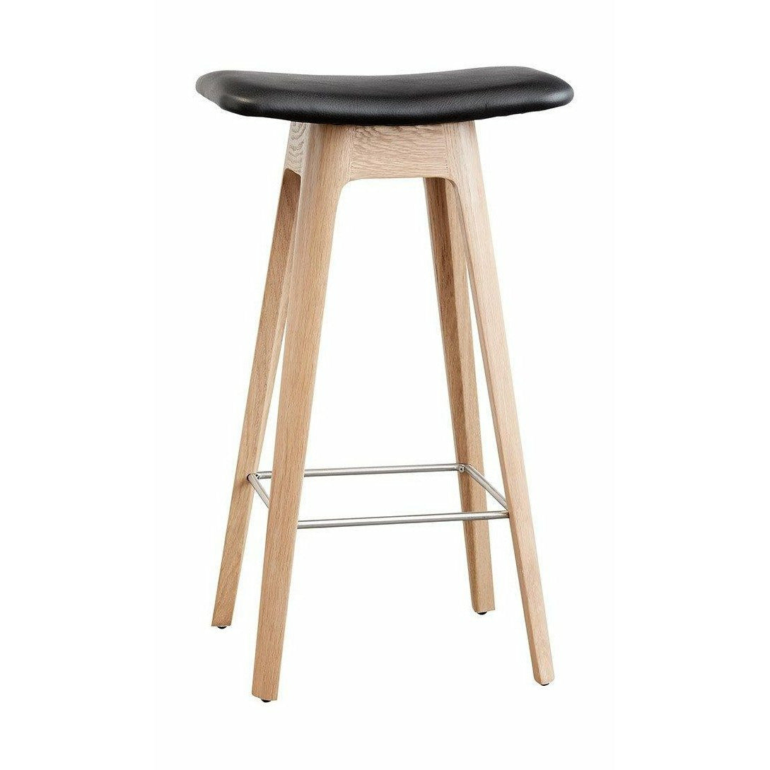 Andersen Furniture HC1 barstol i ek, svart lädersäte, h 67 cm
