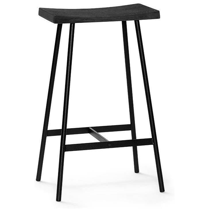 Andersen Furniture HC2 barstol i svart ek, stålram, h 65 cm