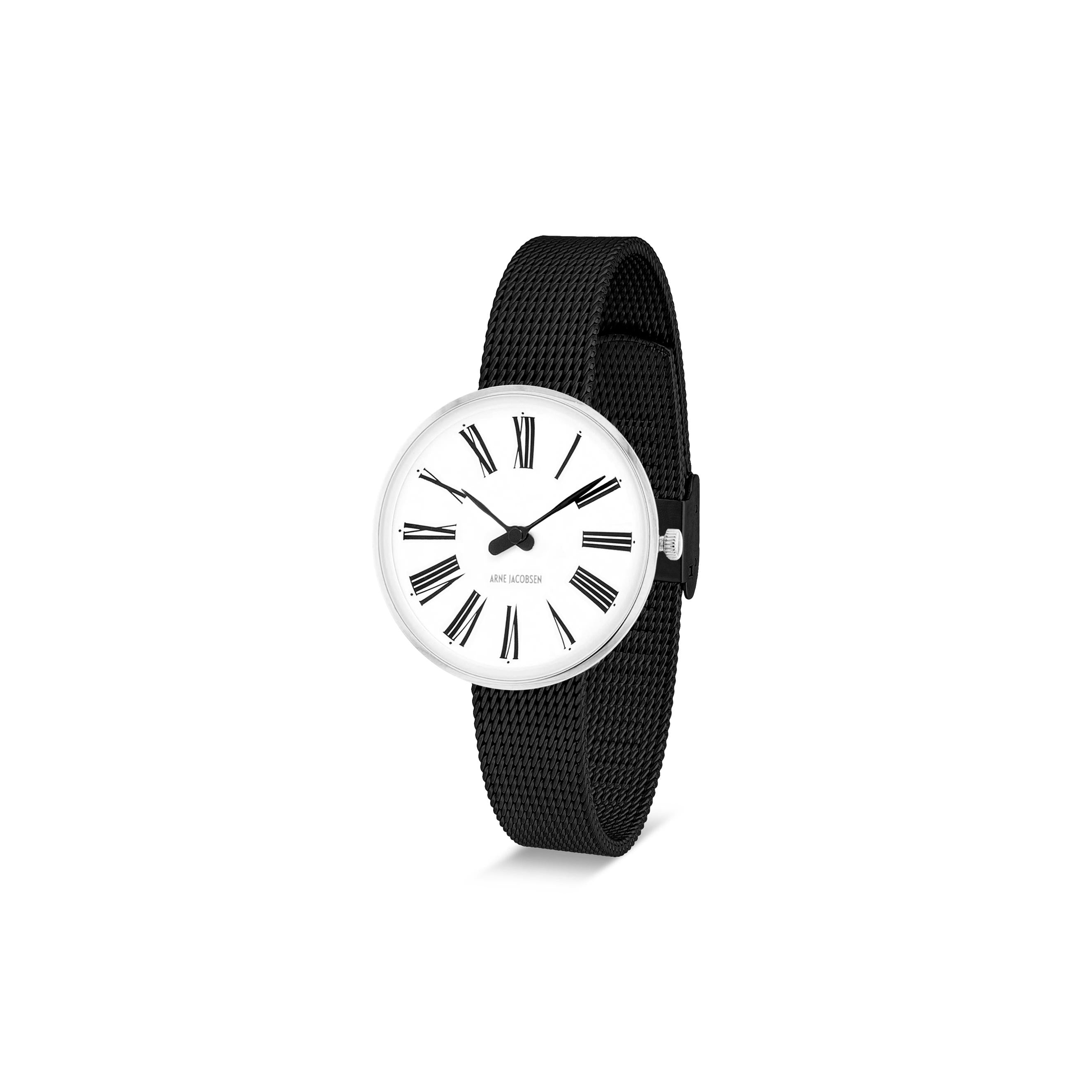 Arne Jacobsen Roman armband Watch Ø30, Black Mesh