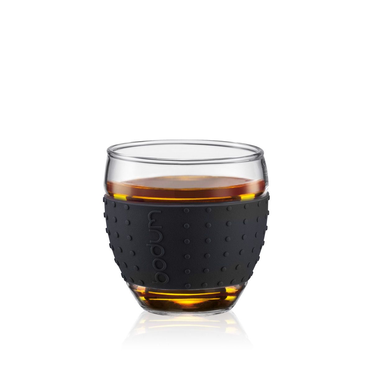 Bodum Pavina Glas Med Silikone Sort 0.1 L, 2 Stk.