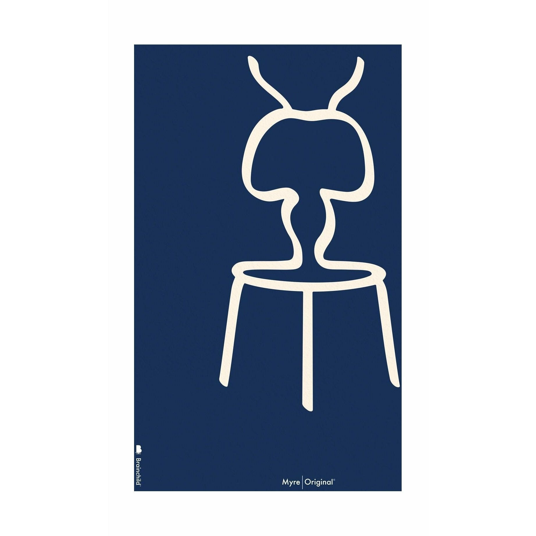 Brainchild ANT Stroke Poster ingen ram 30x40 cm, blå bakgrund