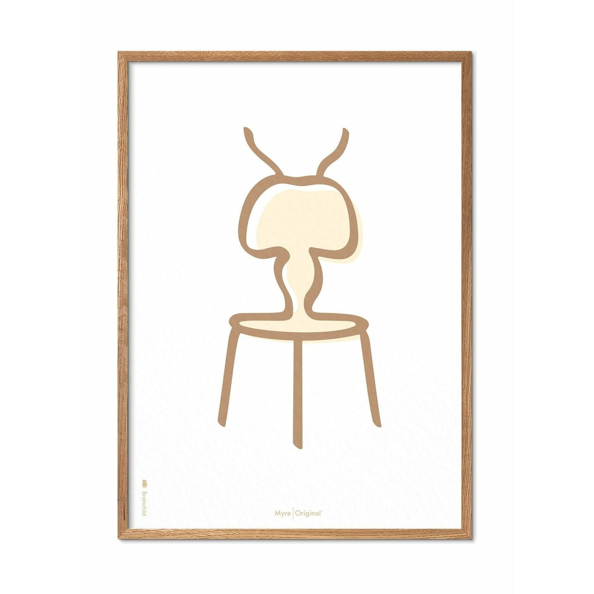 Brainchild Myrlinjeposter, ram i lätt trä 30x40 cm, vit bakgrund