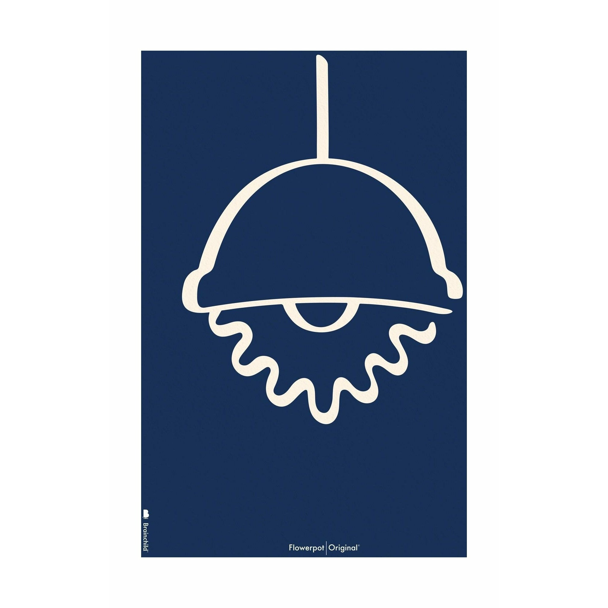 Brainchild Flowerpot Line -affisch ingen ram 50x70 cm, blå bakgrund