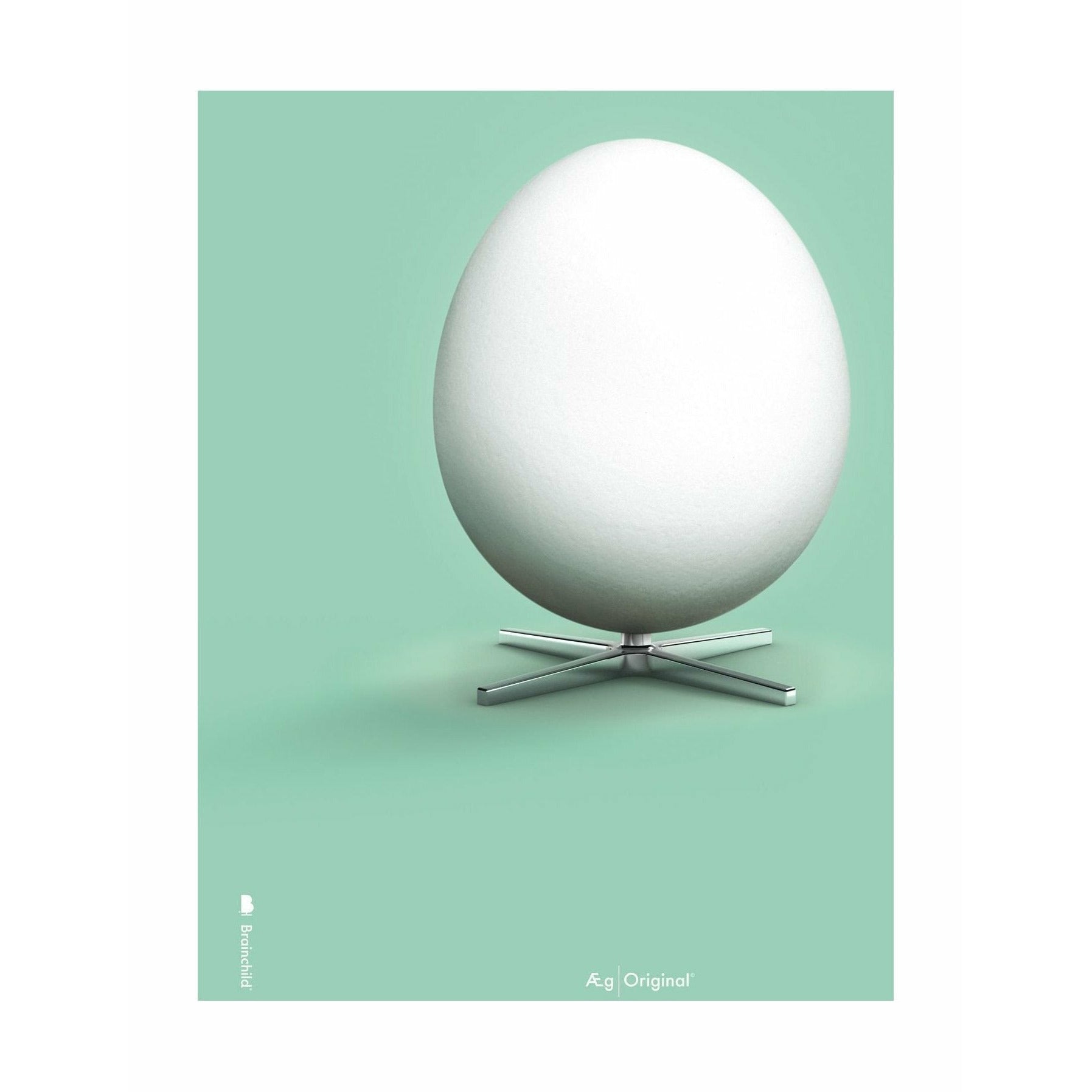 Brainchild Egg Classic Poster No Frame 50x70 cm, Mint Green Bakgrund
