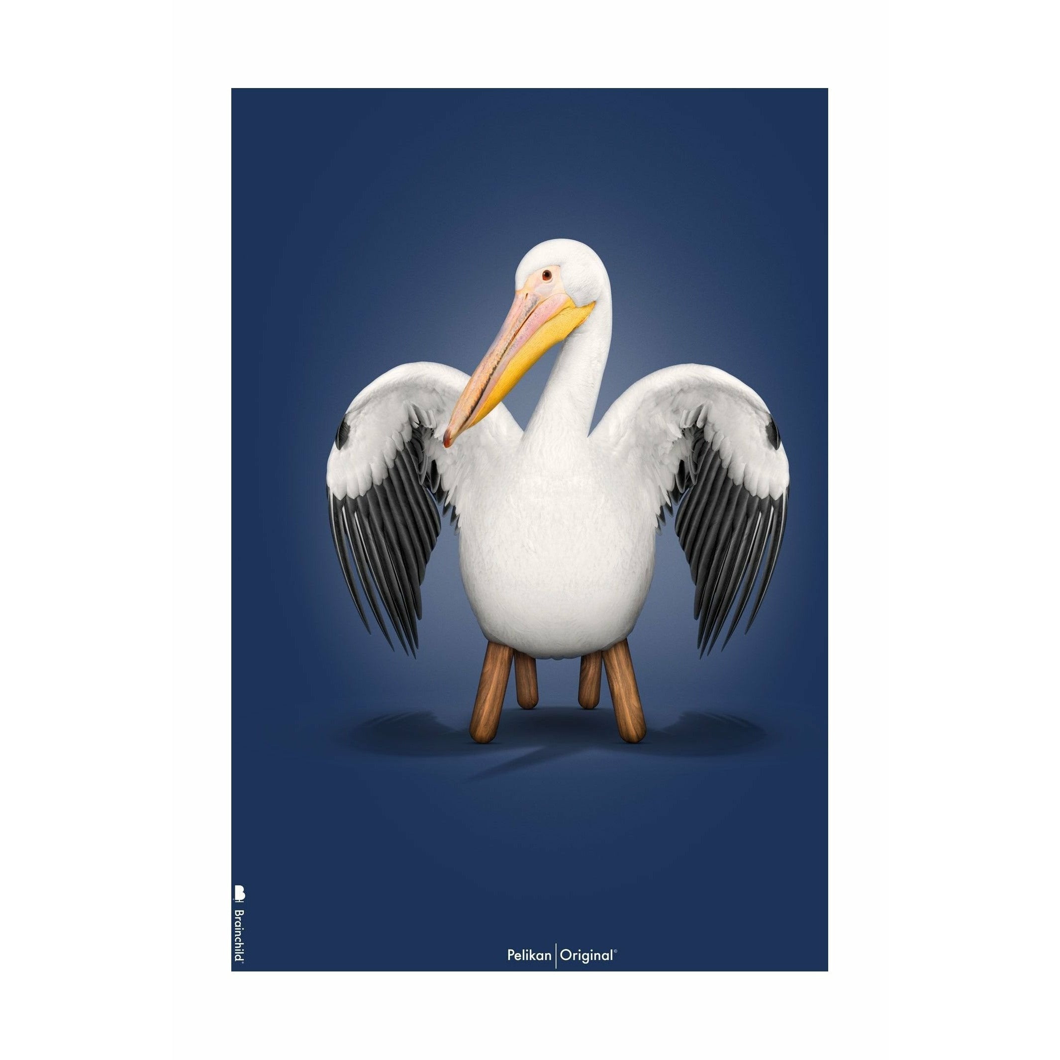 Brainchild Pelican Classic Poster No Frame 30x40 CM, mörkblå bakgrund