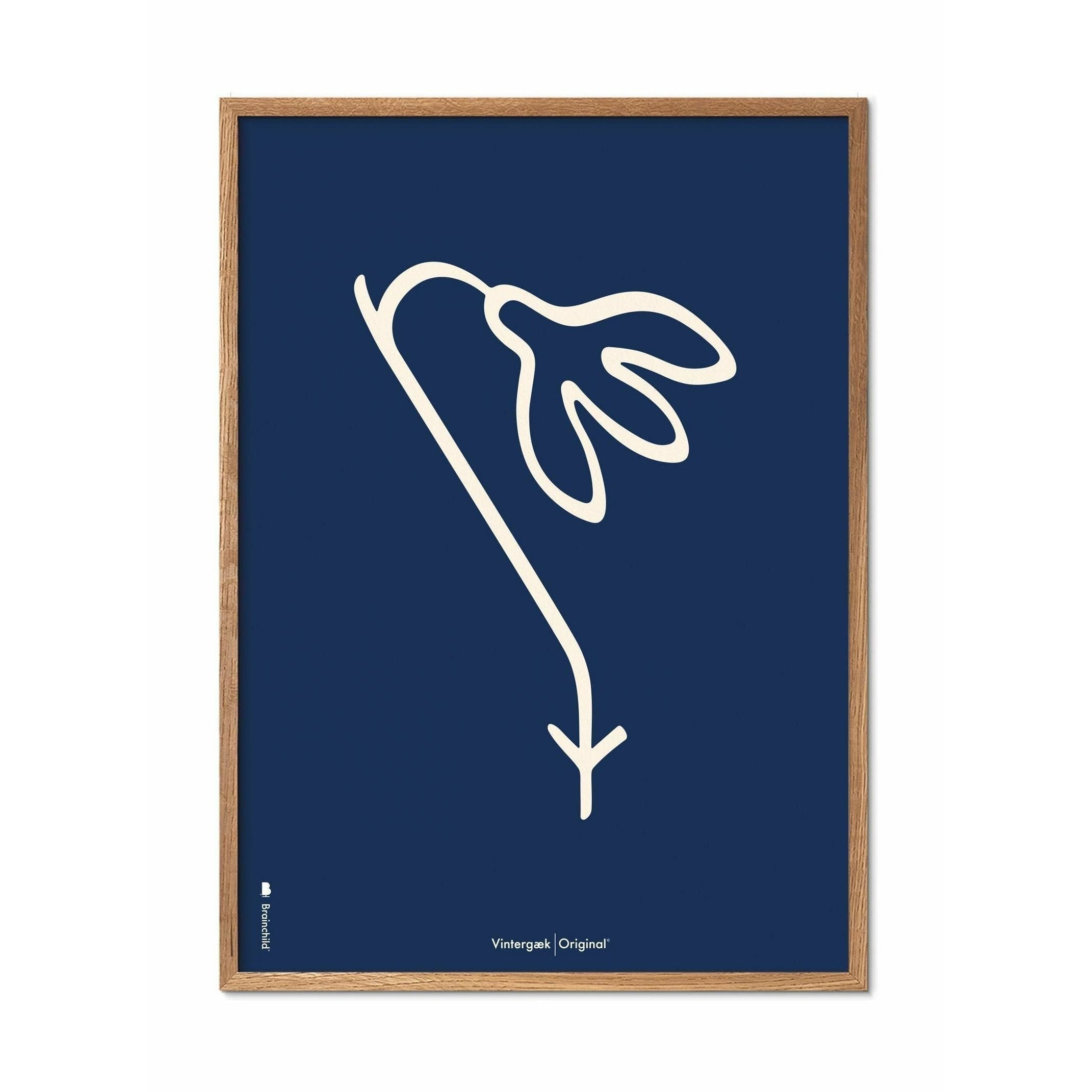 Brainchild Vintergapslinjeposter, ram i lätt trä 50x70 cm, blå bakgrund
