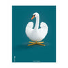 Brainchild Swan Classic Poster No Frame 70x100 cm, Petroleum Blue Bakgrund