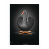 Brainchild Swan Classic Poster No Frame A5, svart/svart bakgrund