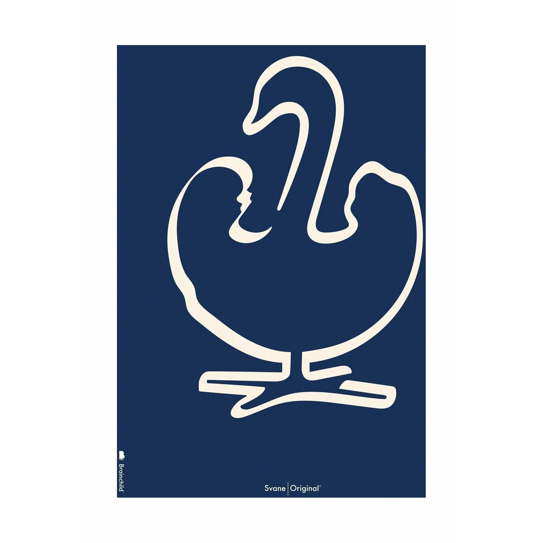 Brainchild Swan Stroke -affisch ingen ram 50x70 cm, blå bakgrund