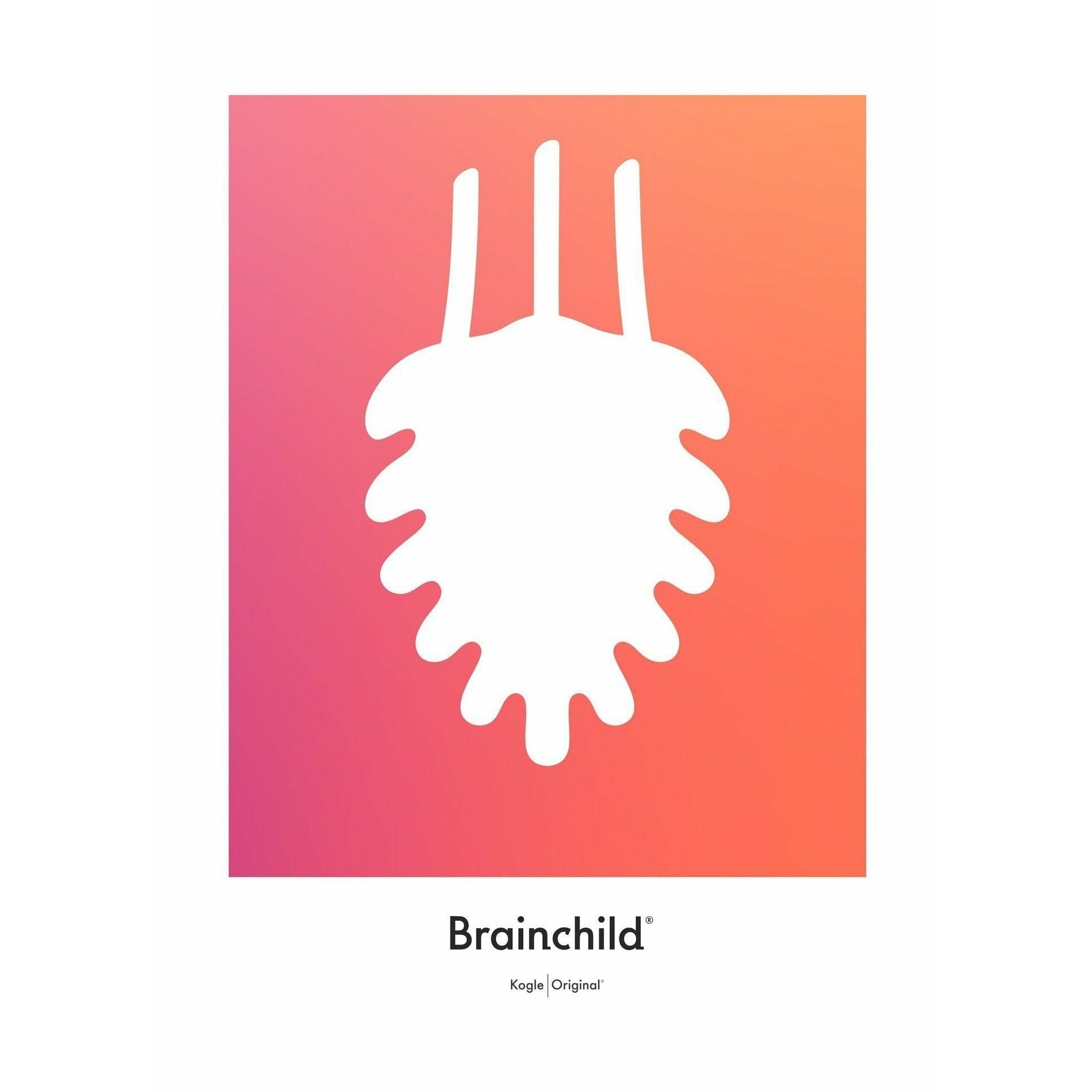 Brainchild Bull Design Icon Poster ingen ram 50x70 cm, orange