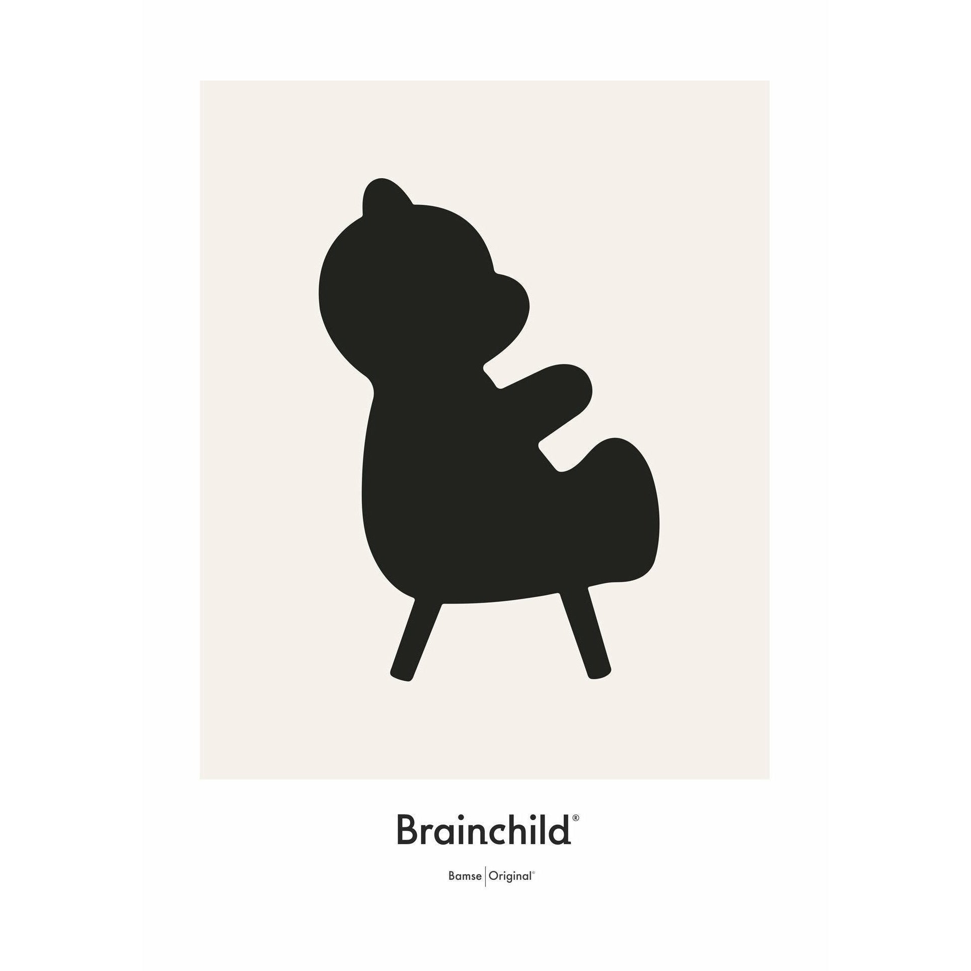 Brainchild Nallebjörn designikon affisch ingen ram 70x100 cm, grå