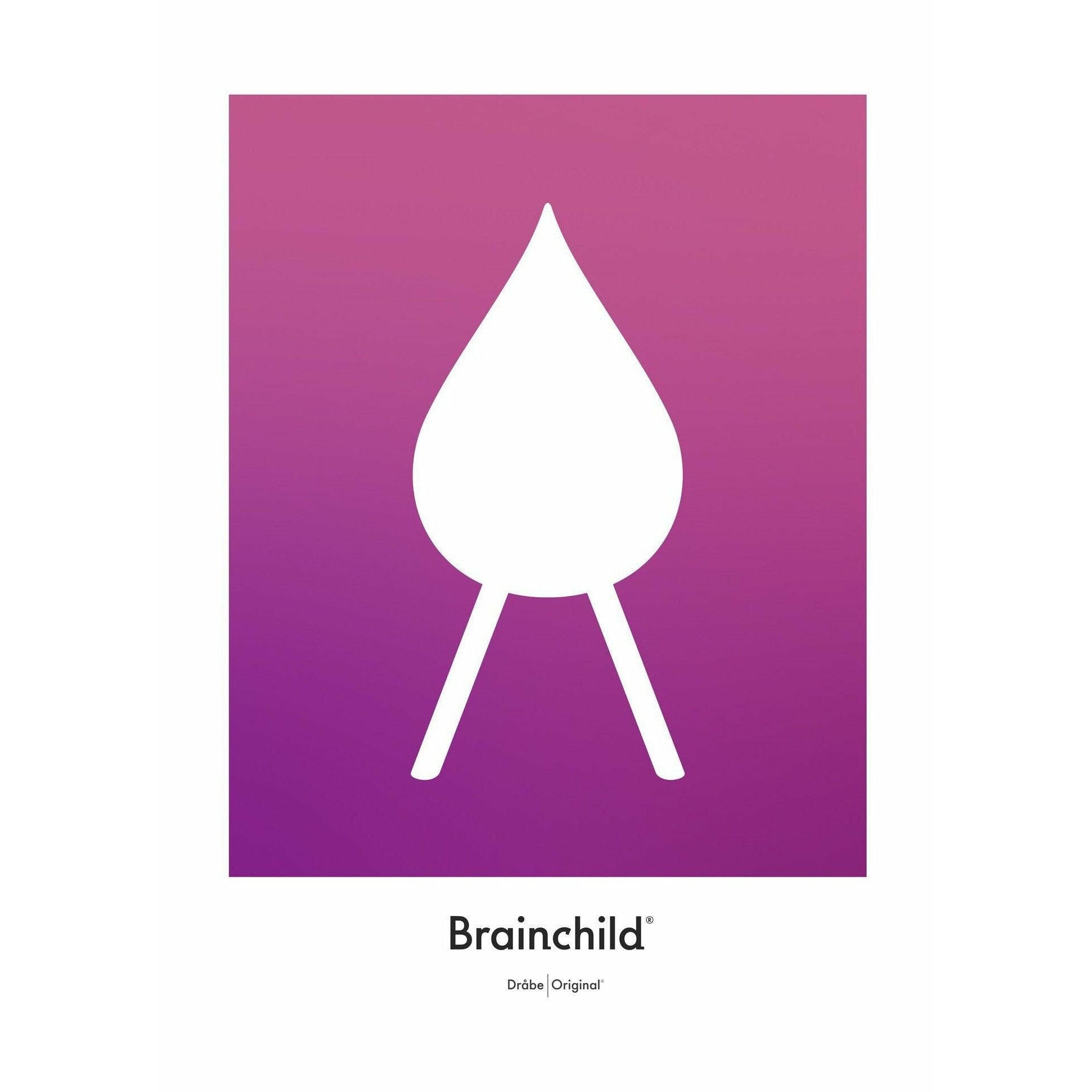 Brainchild Drop Design Icon Poster No Frame 30X40 CM, Purple