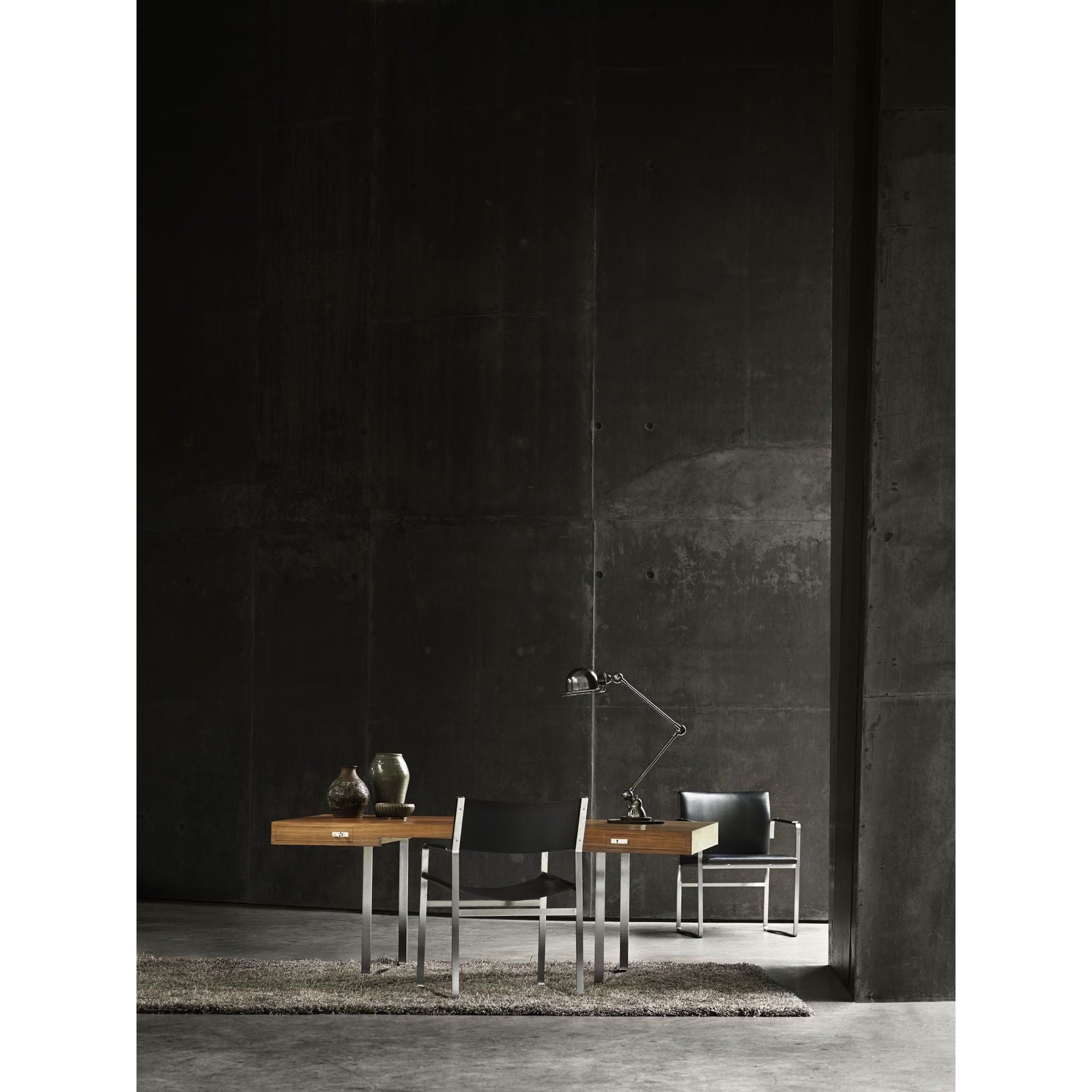 Carl Hansen CH111 stol rostfritt stål, svart läder