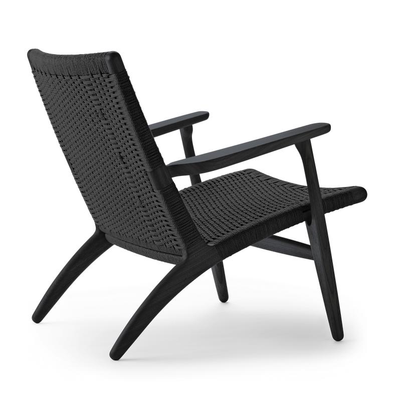 Carl Hansen CH25 Lounge stol svart målad ek, svart flätning