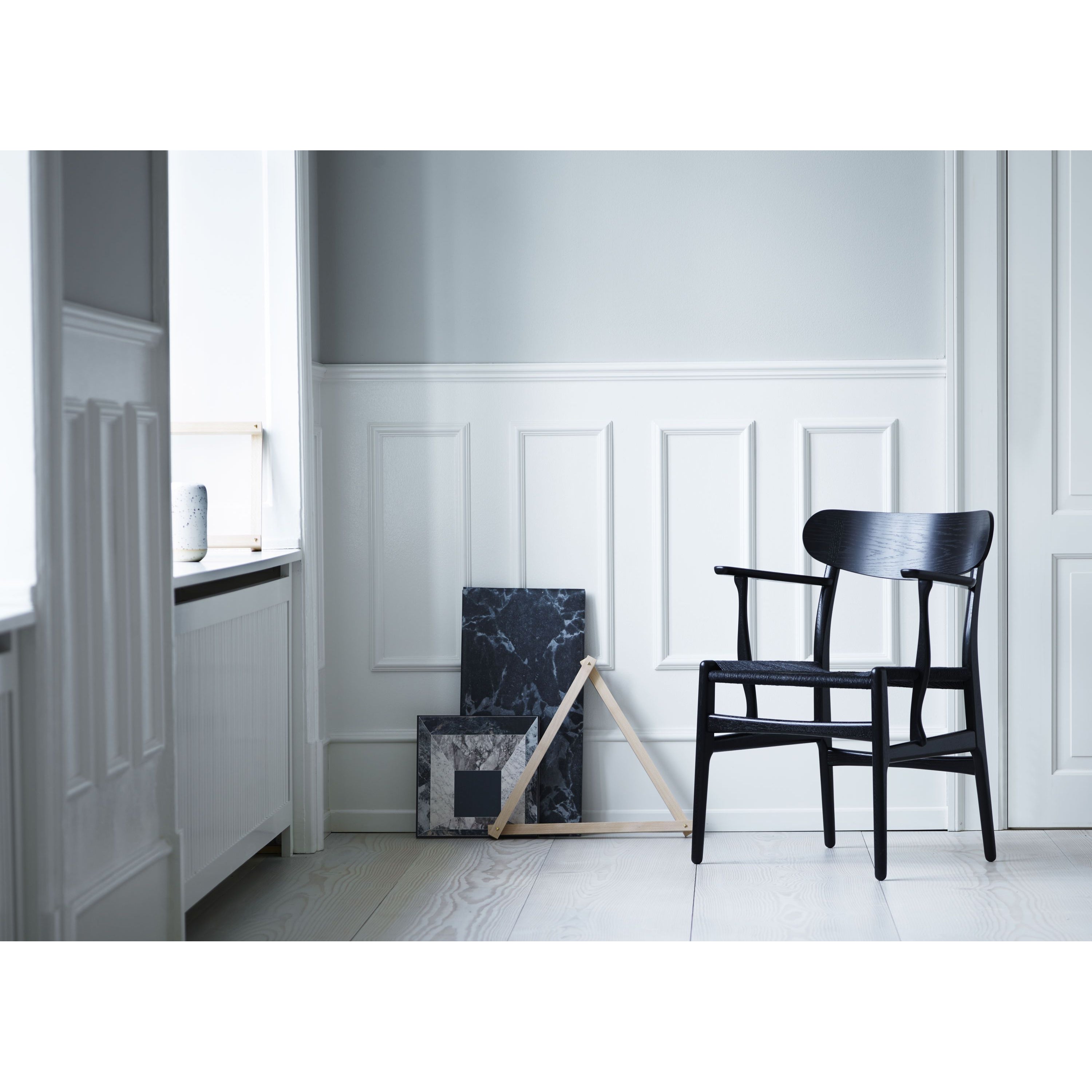 Carl Hansen CH26 -stol, färgad ek, svart fläta