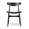 Carl Hansen CH30P -stol, svartmålad ek, mörkblå läder