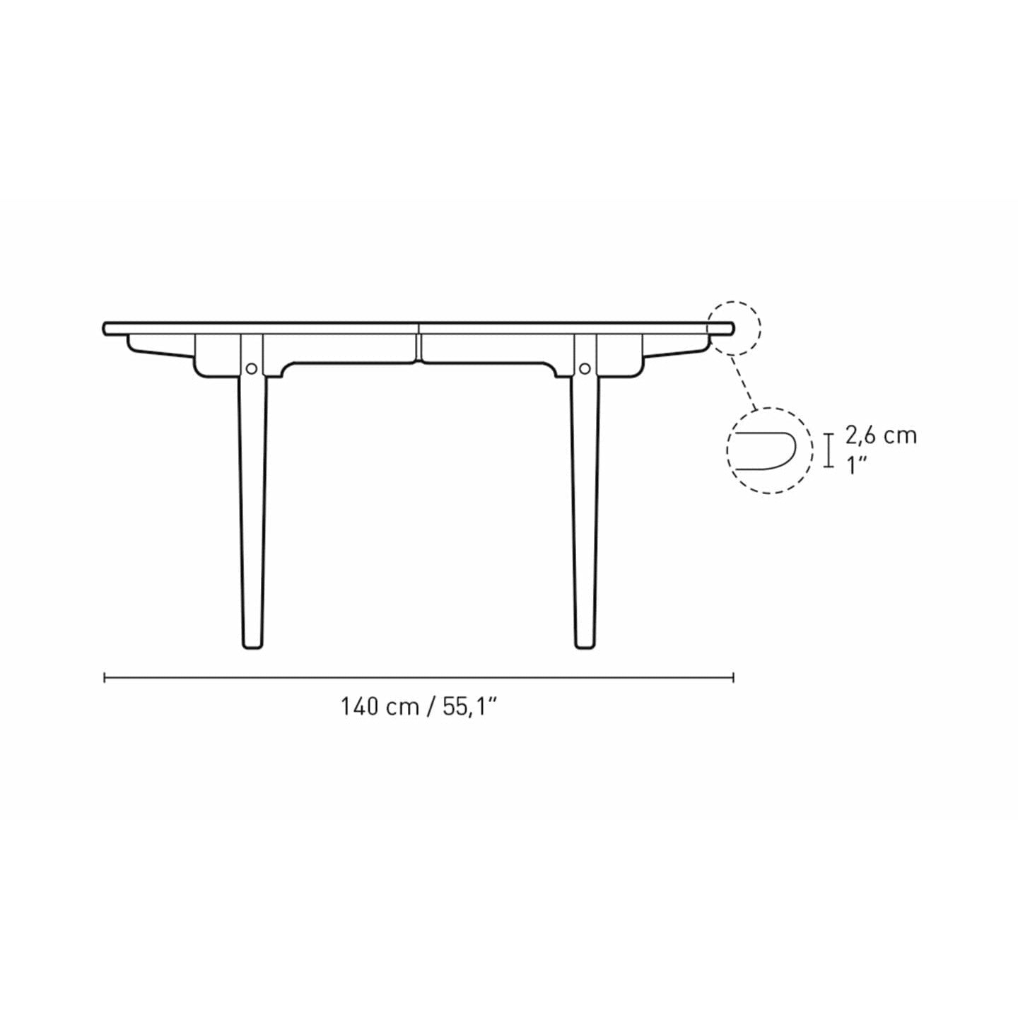 Carl Hansen CH337 matbord med dragning för 2 plattor, ekrökt olja