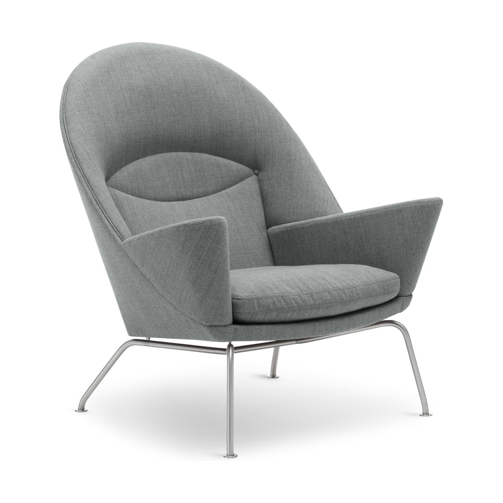Carl Hansen CH468 Oculus stol, stål, ljusgrå tyg